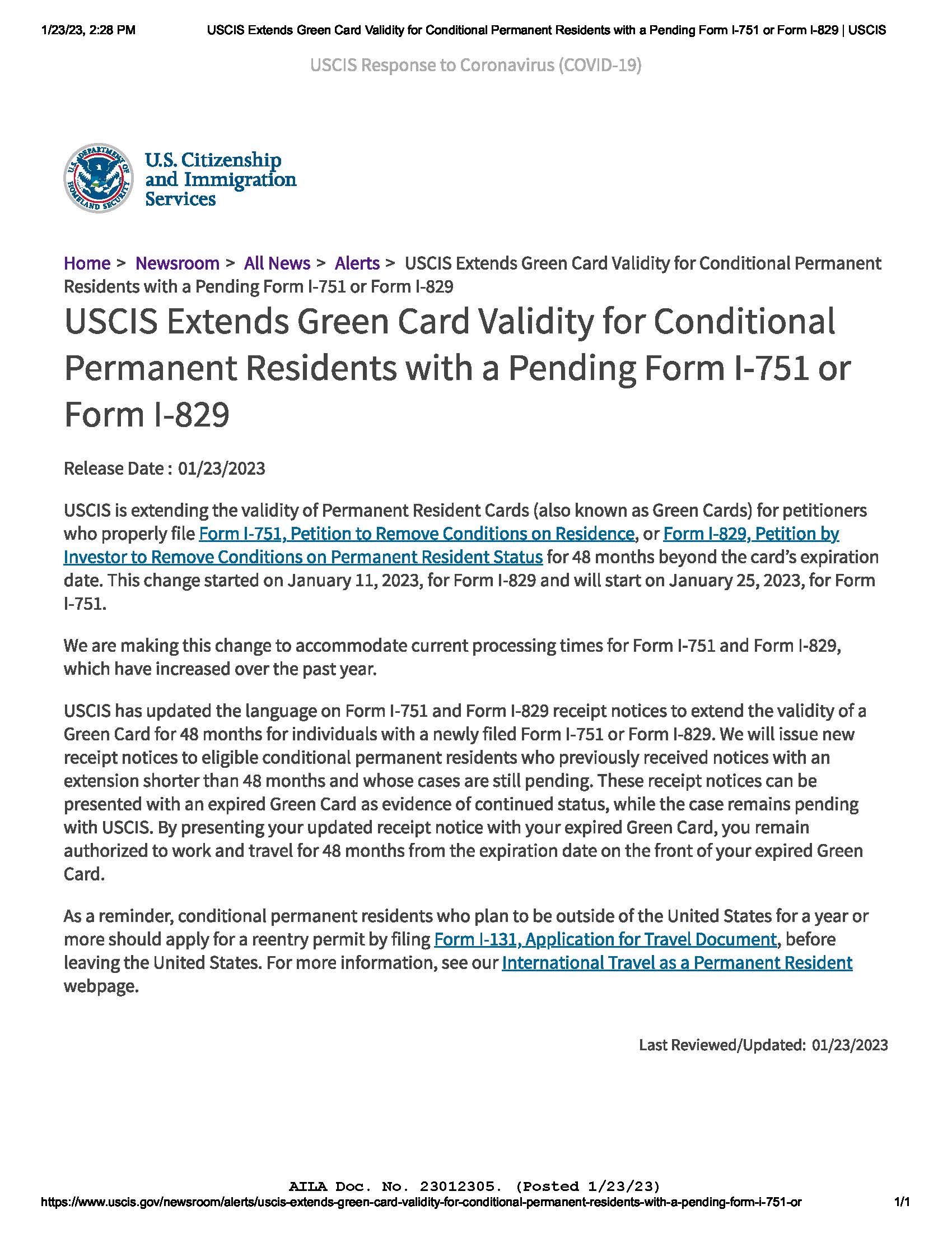 Uscis Extends The Validity Of Expired Green Cards For Certain Conditional Permanent Residents 1057