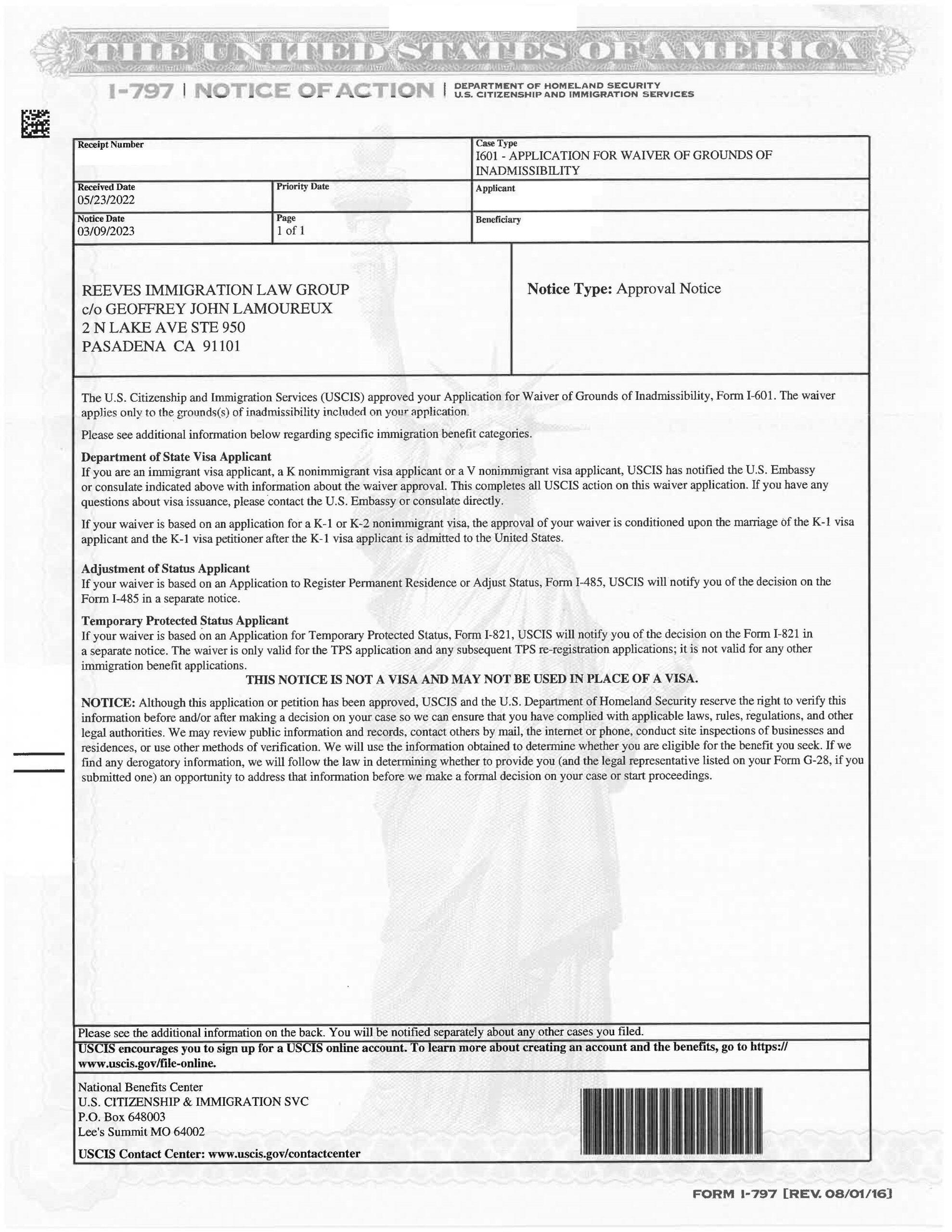 Forms I-601, I-601A - Applying For a Waiver of Inadmissibility