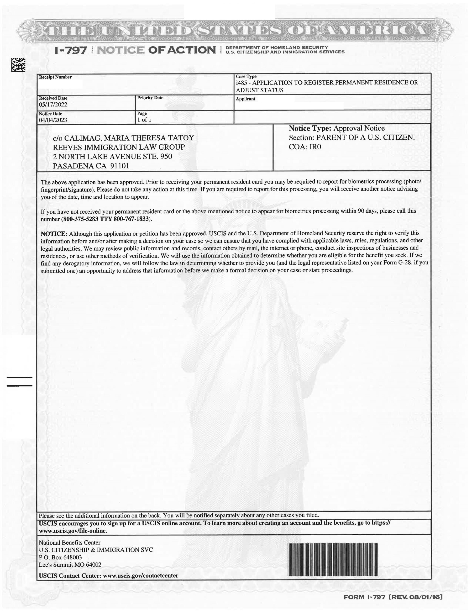 Adjustment Of Status April 4 2023 Reeves   4 Adjustment Of Status – April 4 2023 Scaled 